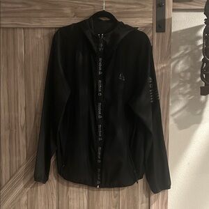 Reebok Men's Black Hooded Windbreaker Size Large